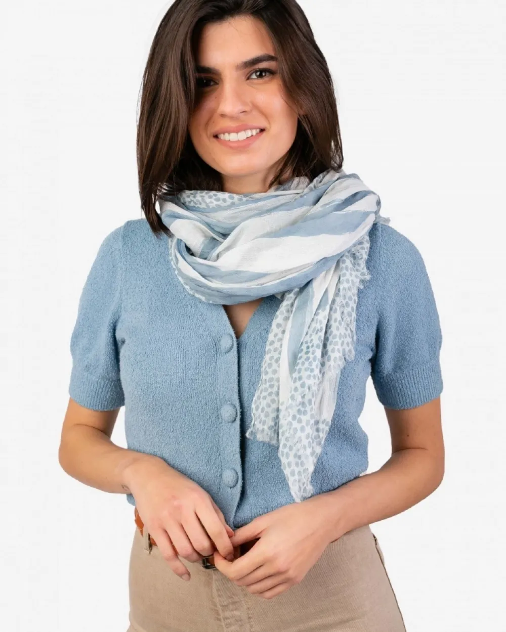 New BIBA Foulard Scarves Blue