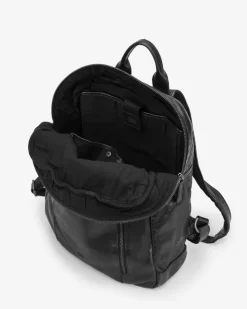 Clearance BIBA Leather Backpack Gary Black