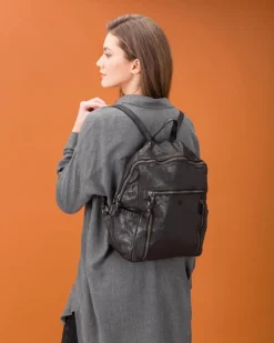 Discount BIBA Leather Backpack Greenville Black