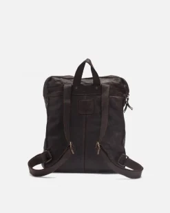 Clearance BIBA Leather Backpack Michigan Dark Brown