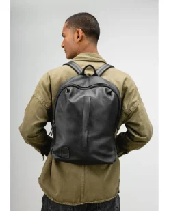 New BIBA Leather Backpack West Riverside Black