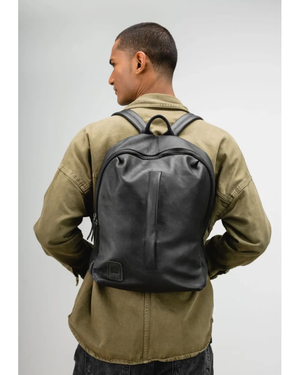 New BIBA Leather Backpack West Riverside Black