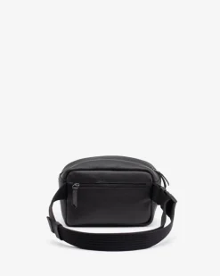 Fashion BIBA Leather Belt Bag West Riverside Black