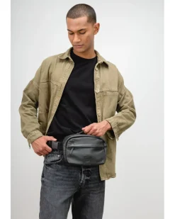 Fashion BIBA Leather Belt Bag West Riverside Black