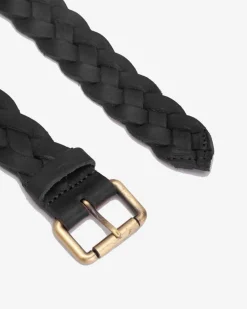 Fashion BIBA Leather Belt Hudson River Black