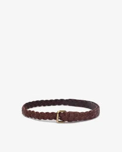 Outlet BIBA Leather Belt Hudson River Dark Brown