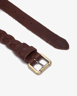 Outlet BIBA Leather Belt Hudson River Dark Brown