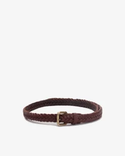 Best BIBA Leather Belt Hudson River Dark Brown