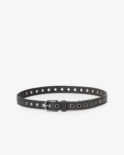Best BIBA Leather Belt Pearl Black