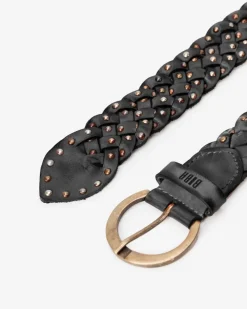 Fashion BIBA Leather Belt Yosemite Black