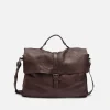 Outlet BIBA Leather Briefcase Michigan Dark Brown