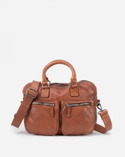 New BIBA Leather Briefcase Stuart Tan