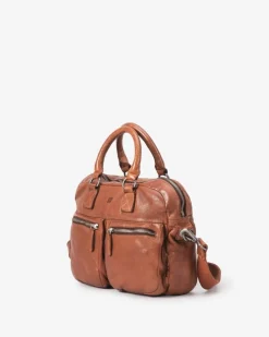 New BIBA Leather Briefcase Stuart Tan