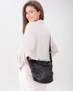 Best BIBA Leather Cross Bag Anniston Black