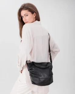 Best BIBA Leather Cross Bag Anniston Black