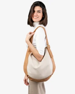 Best BIBA Leather Cross Bag Ashby White