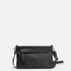 Fashion BIBA Leather Cross Bag Carolina Capri Black