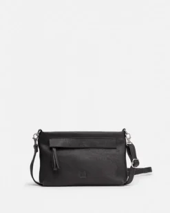 Fashion BIBA Leather Cross Bag Carolina Capri Black