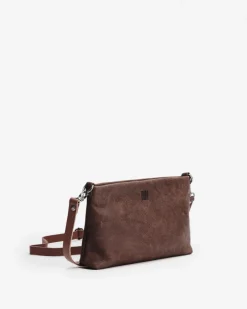Discount BIBA Leather Cross Bag Carolina Out Dark Brown