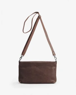 Discount BIBA Leather Cross Bag Carolina Out Dark Brown