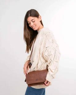 Best BIBA Leather Cross Bag Destin Tan