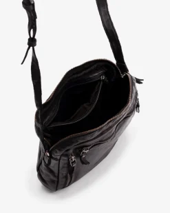 Best BIBA Leather Cross Bag Greenville Black