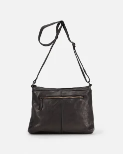 New BIBA Leather Cross Bag Kansas Black