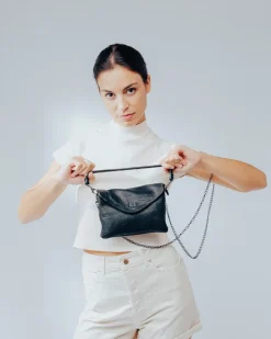 Clearance BIBA Leather Cross Bag Logan Black