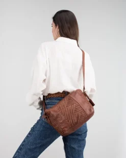 Sale BIBA Leather Cross Bag Mcbee Tan