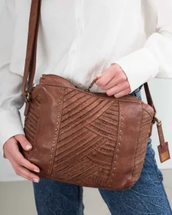 Sale BIBA Leather Cross Bag Mcbee Tan