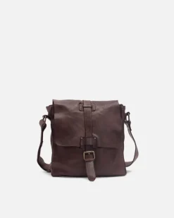 Fashion BIBA Leather Cross Bag Michigan Dark Brown
