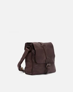 Fashion BIBA Leather Cross Bag Michigan Dark Brown