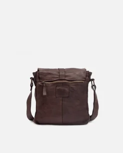 Fashion BIBA Leather Cross Bag Michigan Dark Brown