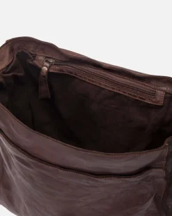 Best BIBA Leather Cross Bag Michigan Dark Brown