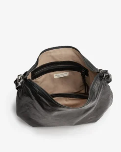 Best BIBA Leather Cross Bag Moon Black