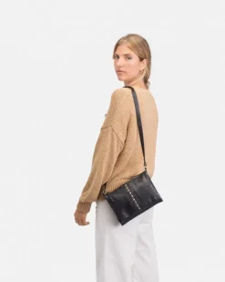Outlet BIBA Leather Cross Bag Nashville Rock Black