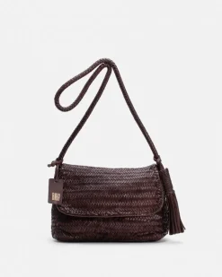 Sale BIBA Leather Cross Bag Perkins Dark Brown
