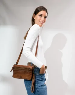 Outlet BIBA Leather Cross Bag Sherman Tan