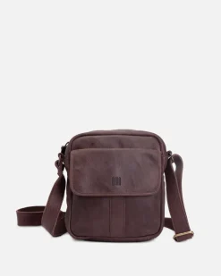Outlet BIBA Leather Cross Bag Springfield Dark Brown