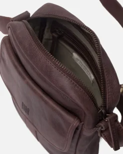 Outlet BIBA Leather Cross Bag Springfield Dark Brown