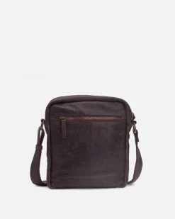 Fashion BIBA Leather Cross Bag Springfield Dark Brown