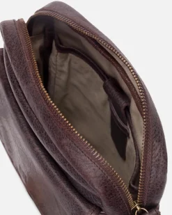 Fashion BIBA Leather Cross Bag Springfield Dark Brown