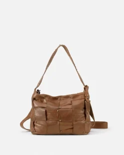 New BIBA Leather Cross Bag Troy Dark Brown