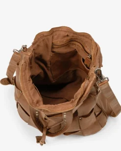 New BIBA Leather Cross Bag Troy Dark Brown