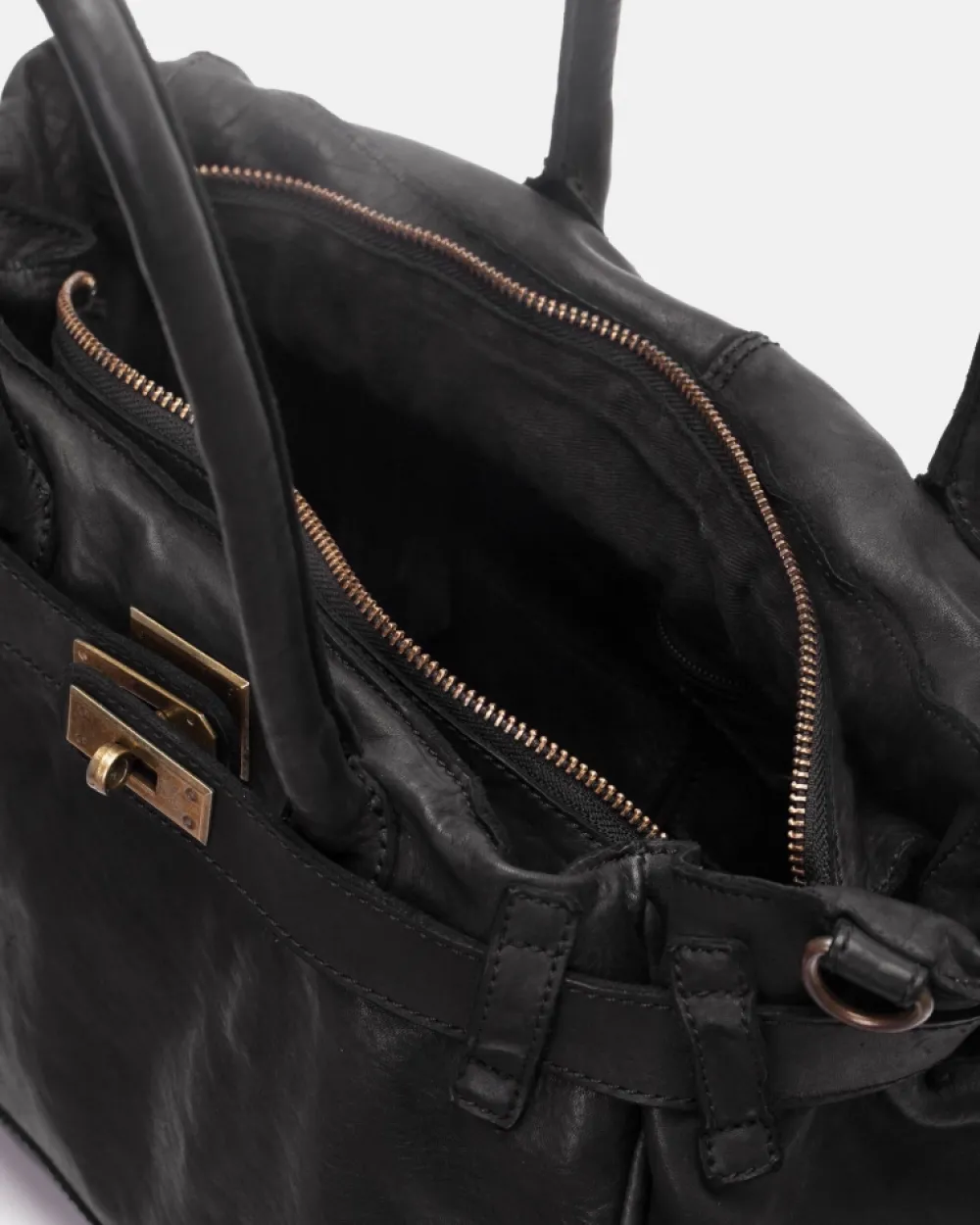 New BIBA Leather Handbag Blossom Black