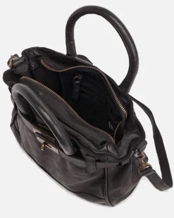 Best BIBA Leather Handbag Blossom Black