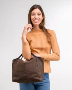 Discount BIBA Leather Handbag Corwin Dark Brown