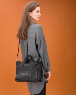 Sale BIBA Leather Handbag Greenville Black