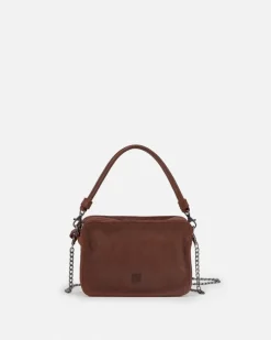 Sale BIBA Leather Handbag Logan Crush Tan