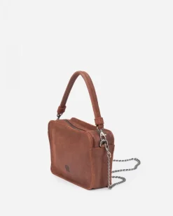 Sale BIBA Leather Handbag Logan Crush Tan